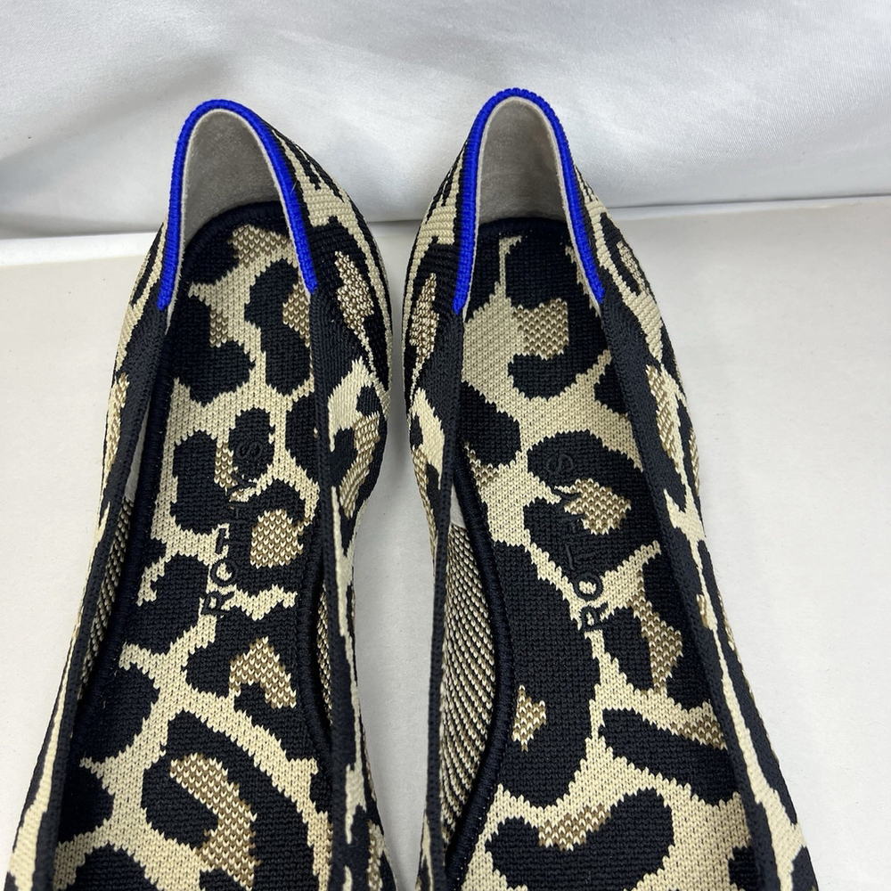 Rothy’s Pointed Toe Flats 11.5 Wild Cat Leopard Cheetah Soft Slip On Womens Shoe - Picture 5 of 13